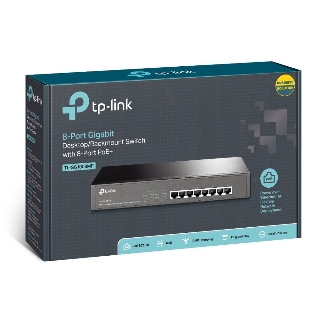 TP-LINK TL-SG1008MP 8-PORT GIGABIT DESKTOP/RACKMOUNT SWITCH WITH 8-PORT POE+