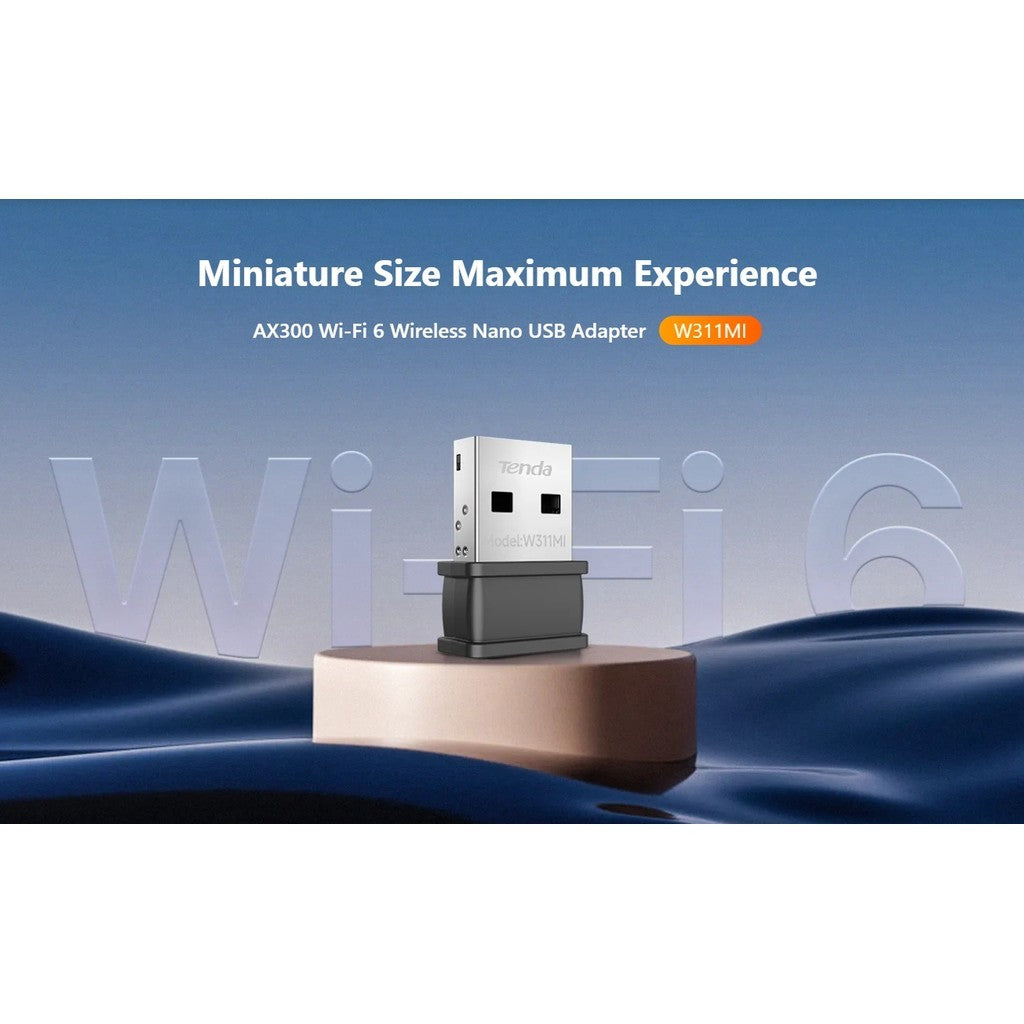 Tenda (W311MI) AX300 รับสัญญาณ Wi-fi Card USB wifi Adapter 2.4Ghz WiFi6