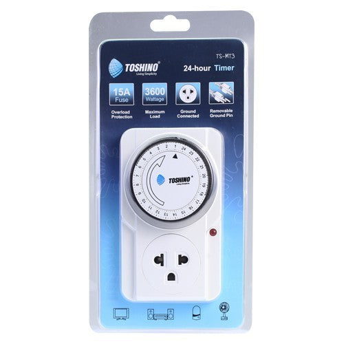 TOSHINO TS-MT3  นาฬิกาตั้งเวลา ตั้งเวลาได้ 24 ชั่วโมง ใช้งานง่าย รับประกัน 1 เดือน