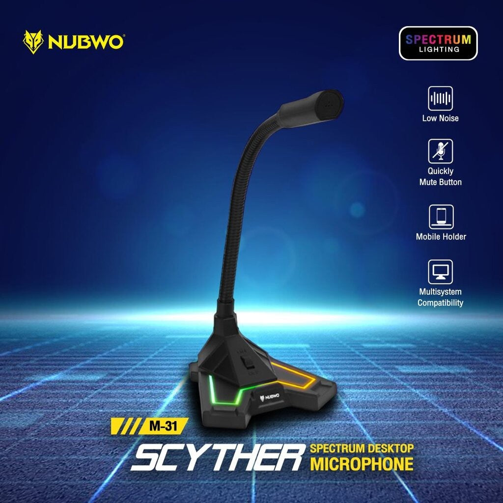 NUBWO M31 MICROPHONE (ไมโครโฟน) RGB SCYTHER  รับประกัน 1 ปี