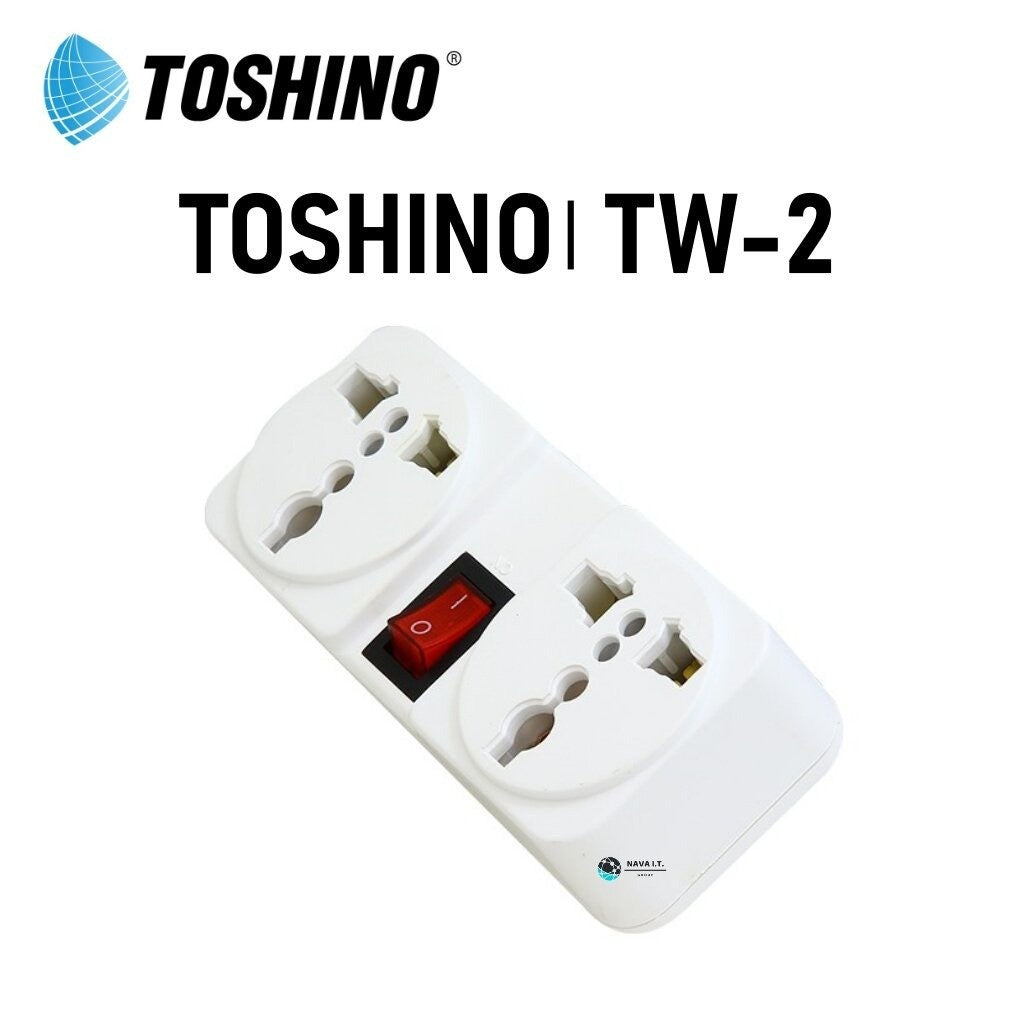TOSHINO TW-2 ปลั๊กแปลงมีสวิทซ์ 2 ช่อง รับประกัน 1 เดือน