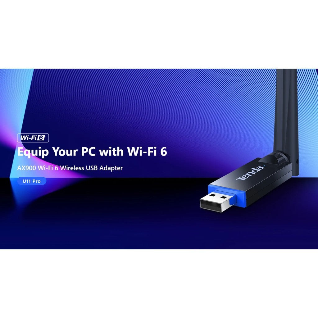Tenda U11 Pro รับสัญญาณ USB WiFi 6 Adapter AX900 Card Dual Band 6dBi Antenna (U11 Pro) รับประกัน 4 ปี