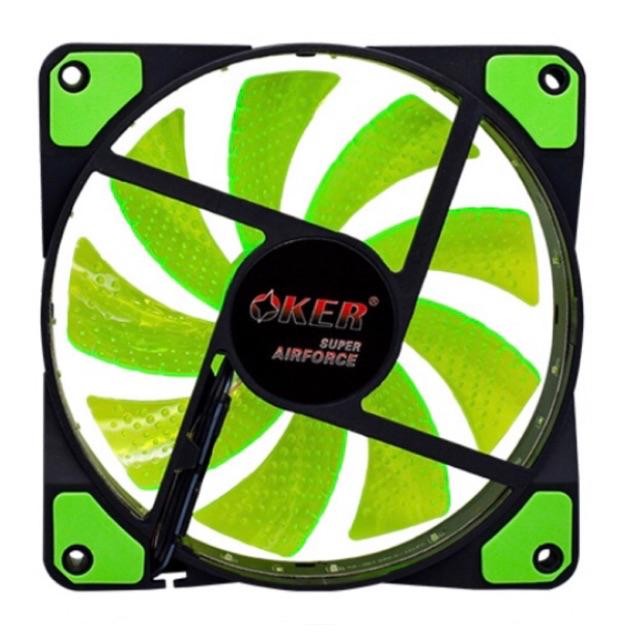 OKER G1228 SUPER AIRFORCE FAN LED พัดลมระบายความร้อน มีไฟ ทำงานเงียบไม่มีเสียงรบกวน