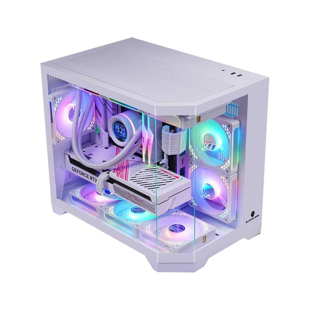 CASE เคส WJCOOLMAN DREAMER MINI WHITE/BLACK PANORAMA M-ATX/ITX NO FAN