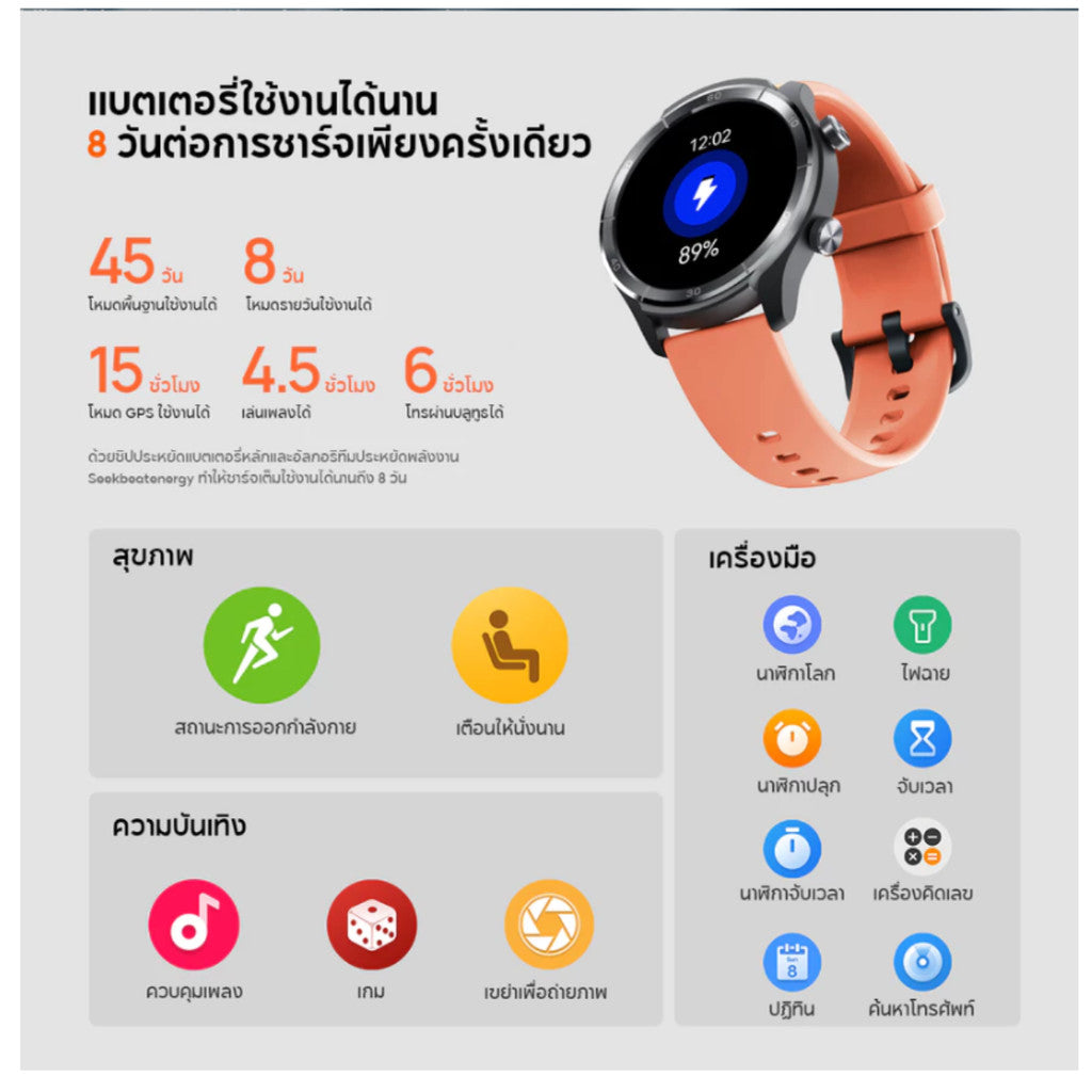MIBRO WATCH A3 สมาร์ทวอทช์ จอ 1.39 นิ้ว 60Hz โหมดกีฬา ติดตามสุขภาพ โทรบลูทูธ GPS แบตเตอรี่ทน