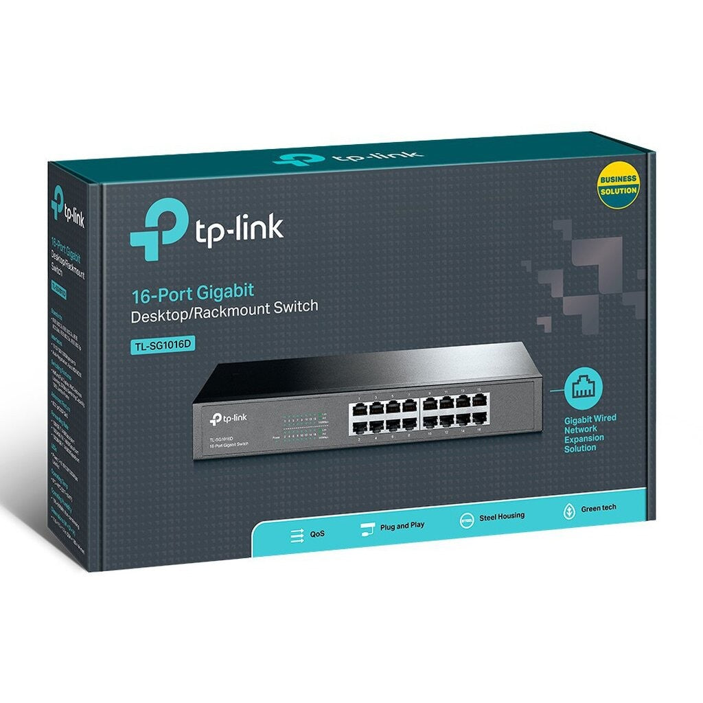 TP-LINK TL-SG1016D SWITCH HUB 16-PORTS 10/100/1000Mbps GIGABIT PORT