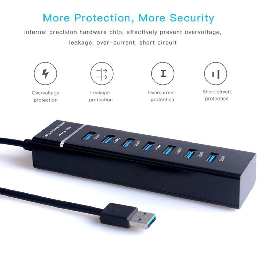 NAVA IT USB HUB 3.0 HIGH SPEED 7 PORT สีดำ 1.2M ฮับขยาย USB แล็ปท็อป PC