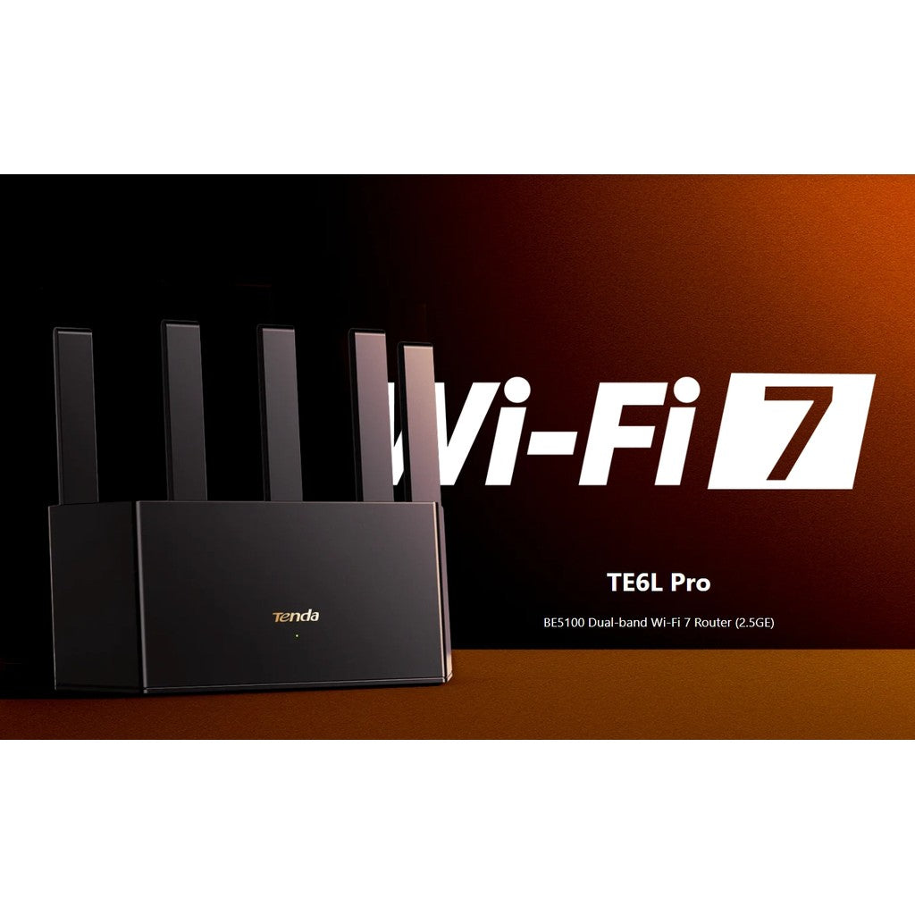 Tenda TE6L Pro Wi-Fi 7 BE5100 Dual-Band Router 2.5GE Port (TE6L Pro) รับประกัน 4 ปี