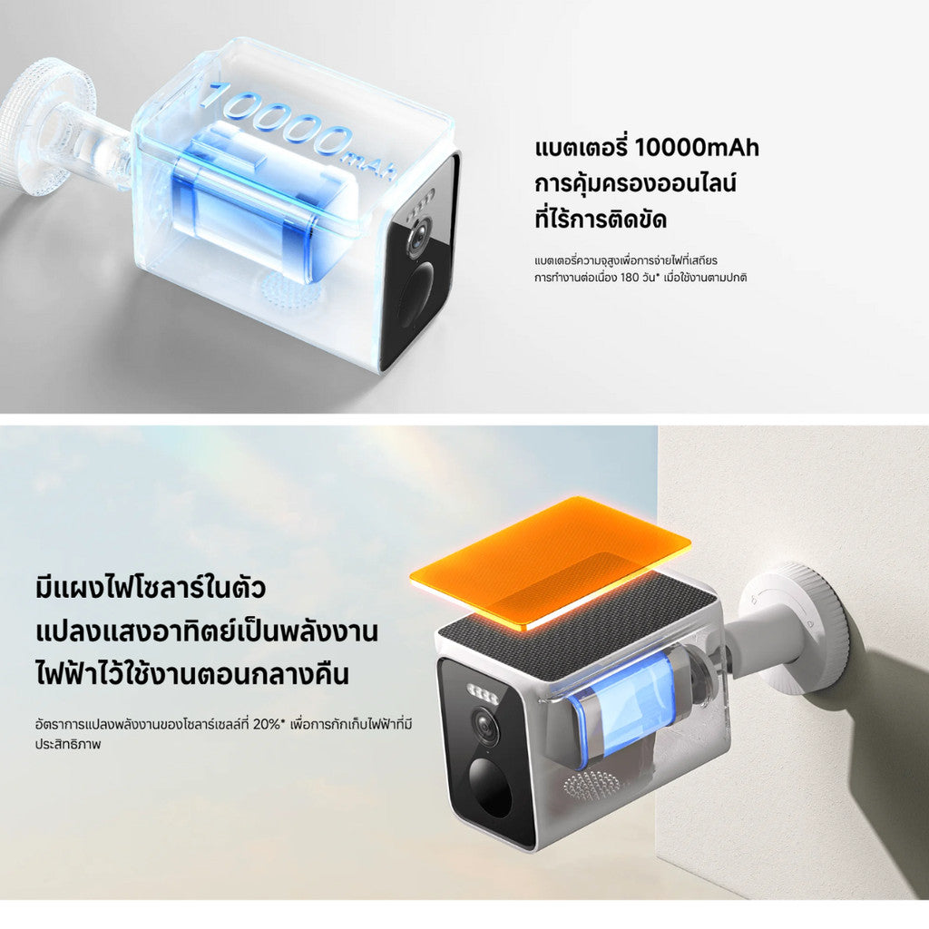 XIAOMI SOLAR OUTDOOR SMART CAMERA BW400 PRO กล้องวงจรปิดภายนอก แบตเตอรี่ พลังงานแสงอาทิตย์ ประกัน 1 ปี