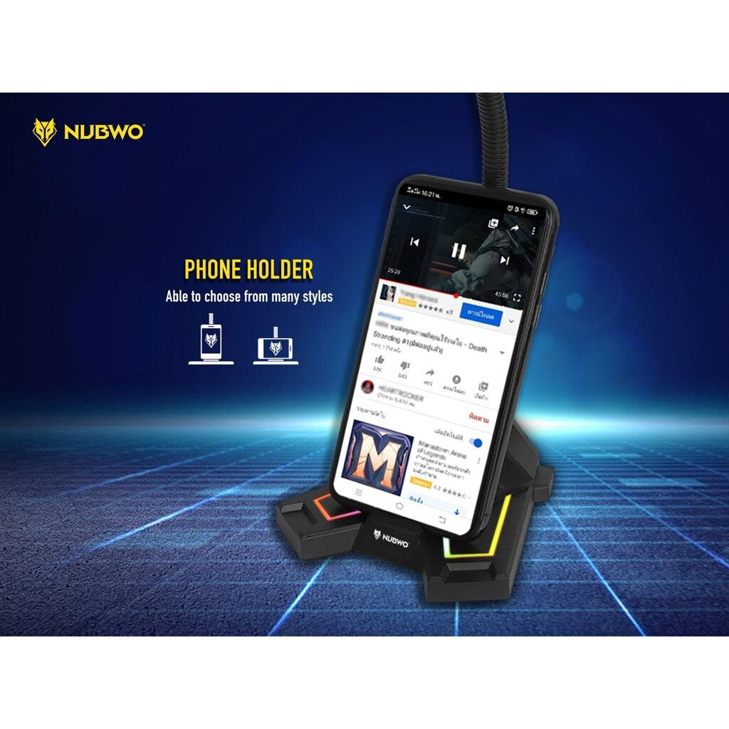 NUBWO M31 MICROPHONE (ไมโครโฟน) RGB SCYTHER  รับประกัน 1 ปี