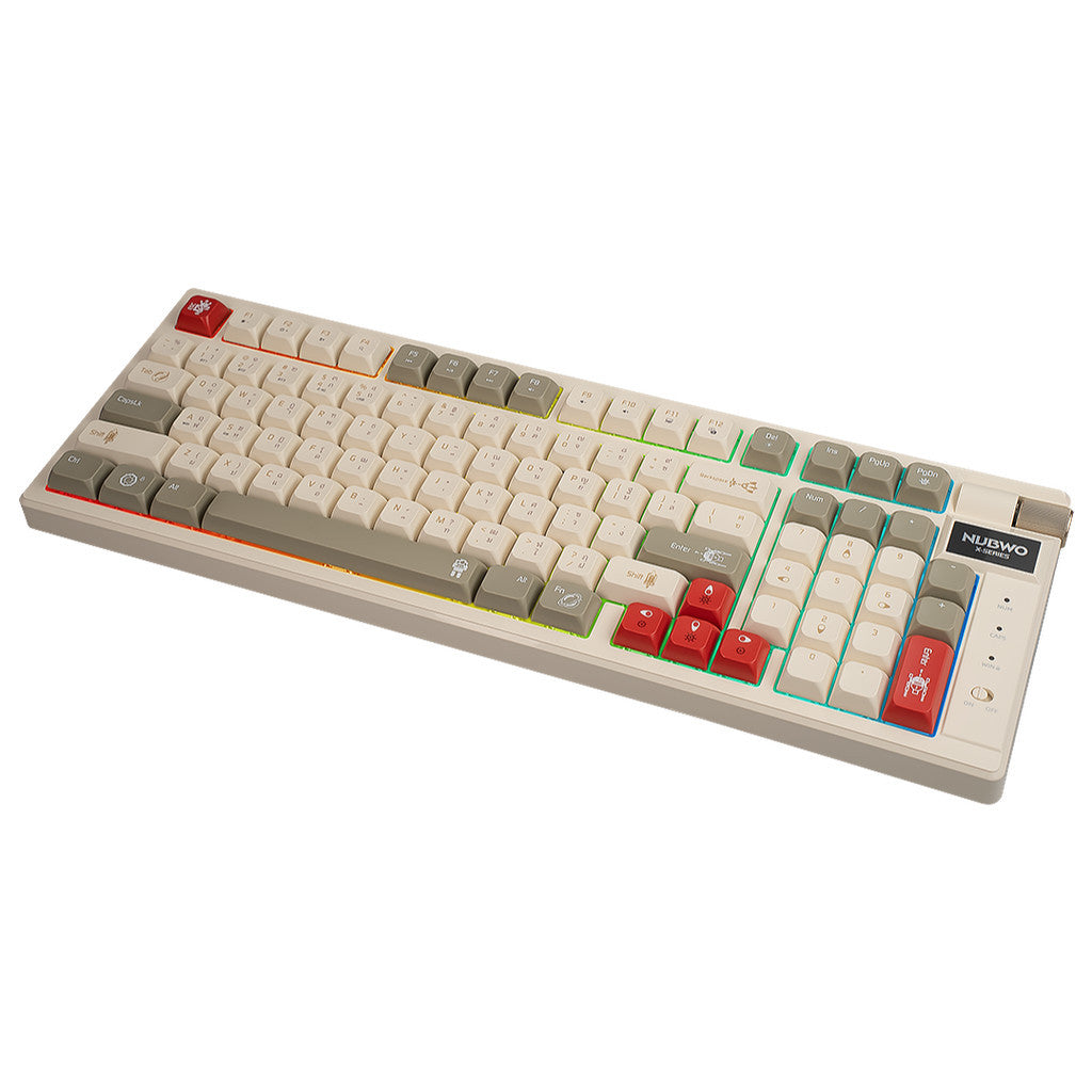 NUBWO X803 GALACTIC MINI RGB MECHANICAL GAMING KEYBOABD คีย์บอร์ดเกมมิ่ง SIZE 98% สามารถใช้งานไร้สายได้