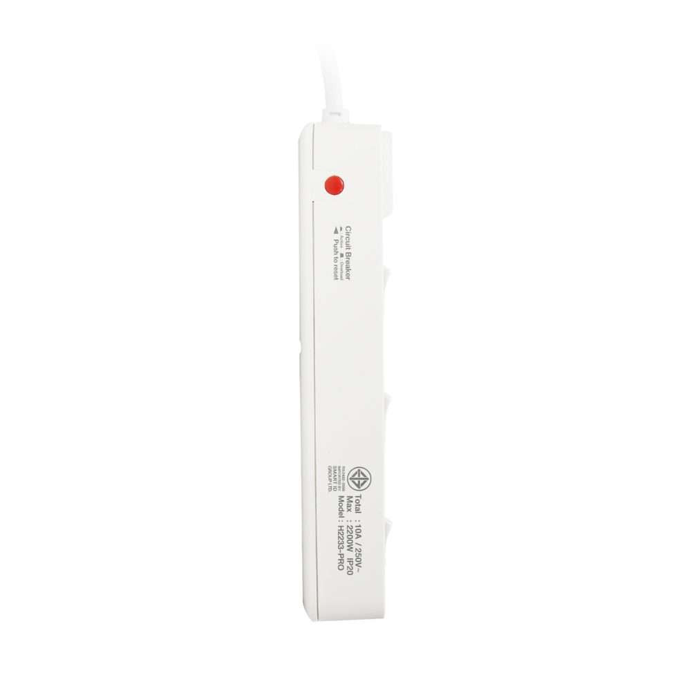 ANITECH H2233-PRO ปลั๊กไฟ 1 แถม 1 รุ่น 3 ช่อง 3 สวิช สายยาว 3 เมตร กำลังไฟ 2200W