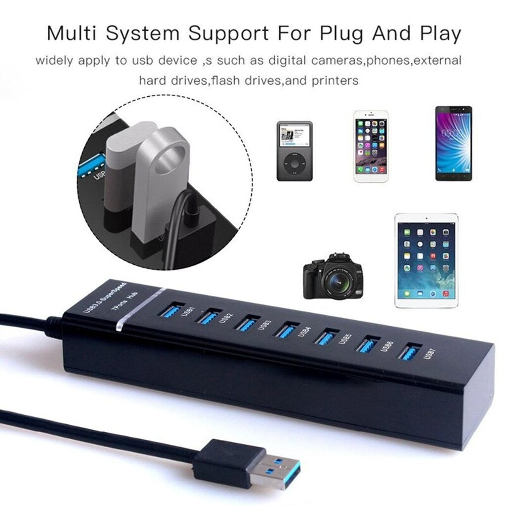 NAVA IT USB HUB 3.0 HIGH SPEED 7 PORT สีดำ 1.2M ฮับขยาย USB แล็ปท็อป PC
