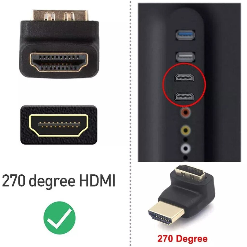 หัวแปลง HDMI รูปตัว L หัวงอ 90° ง่ายต่อการต่อสายในที่แคบ ADAPTER HDMI