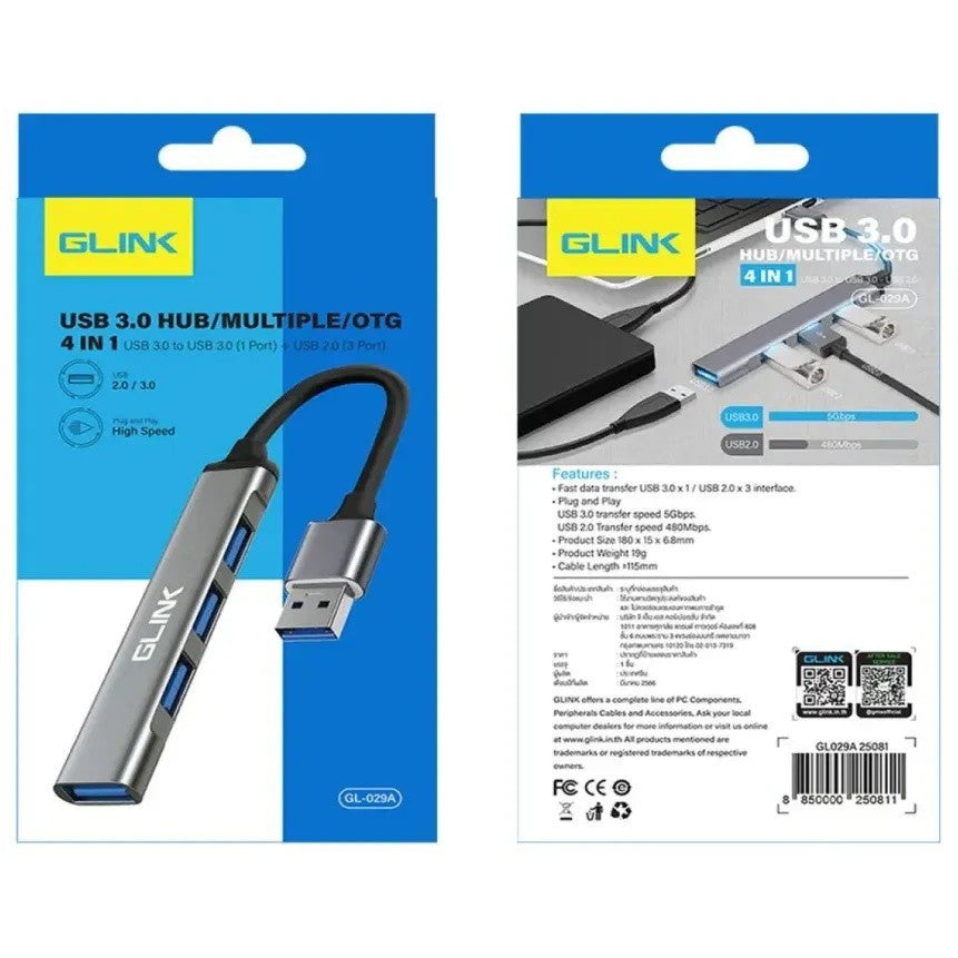 GLINK GL029A อแดปเตอร์ ADAPTER 4in1 USB HUB 3.0