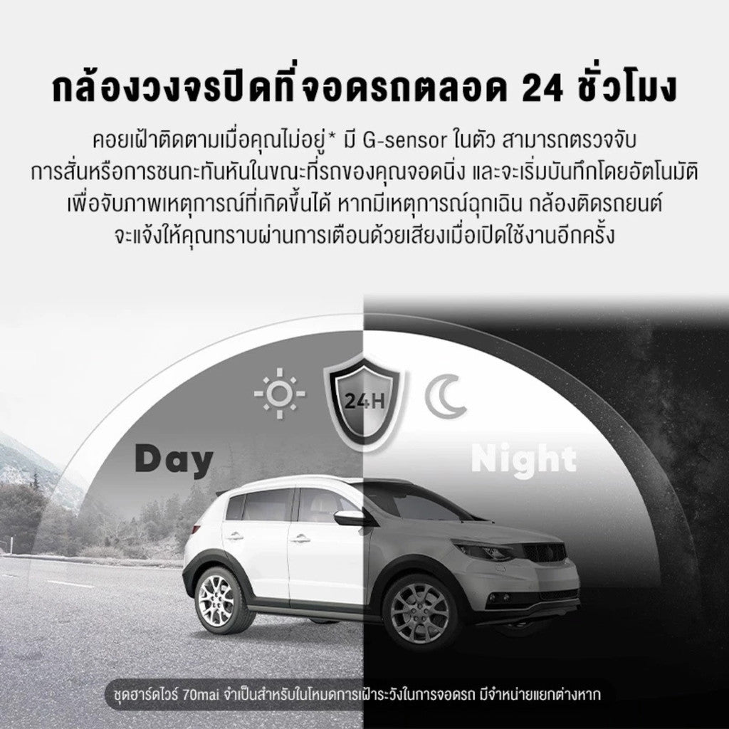 70mai Dash Cam A400 2K กล้องติดรถยนต์ ความละเอียด 1440P Quad HD ควบคุมผ่าน APP
