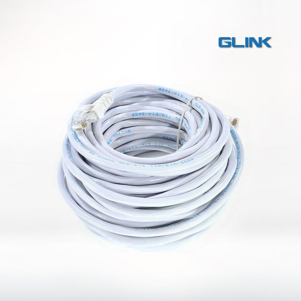 GLINK LAN CABLE GLINK-06 สีขาว CAT6 สายแลน ความยาว 25/30/40/50 เมตร