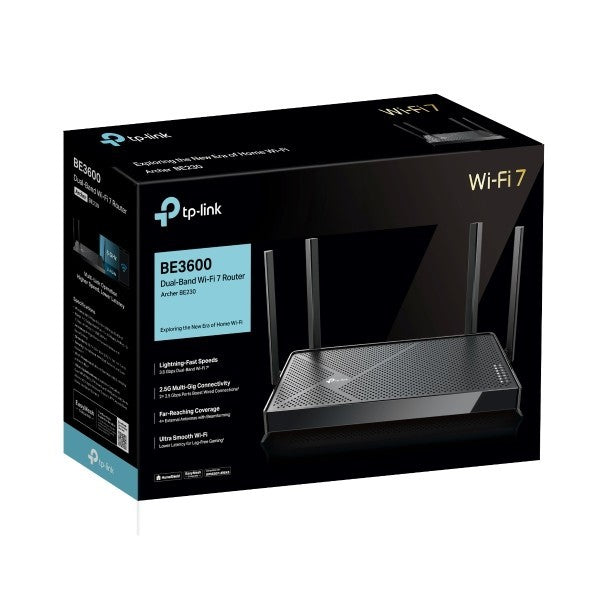 TP-LINK ARCHER BE230 BE3600 Dual-Band Wi-Fi 7 Router สตรีมมิ่งความละเอียด 4K/8K