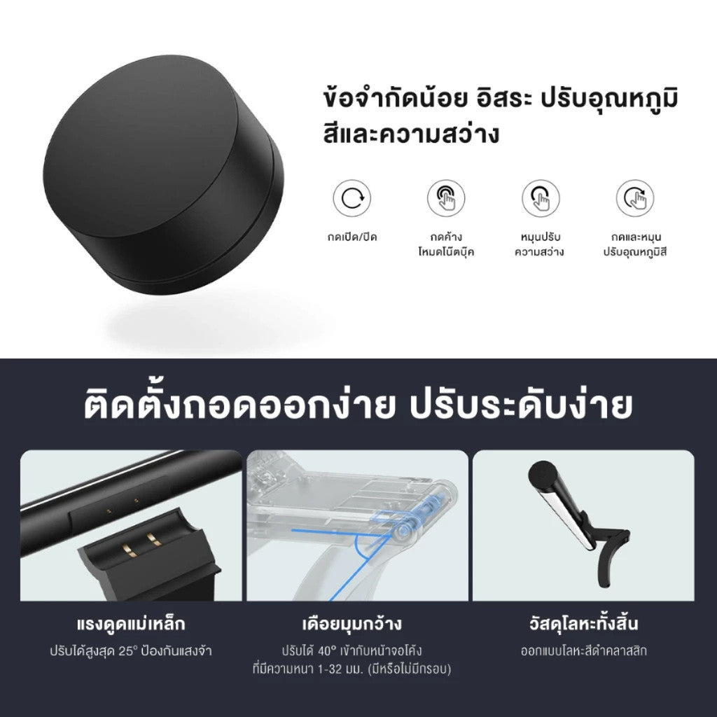 Xiaomi Computer Monitor Light Bar โคมไฟ LED จอคอมพิวเตอร์ ตัดแสงสะท้อน ปรับอุณหภูมิสี ลดอาการปวดตา