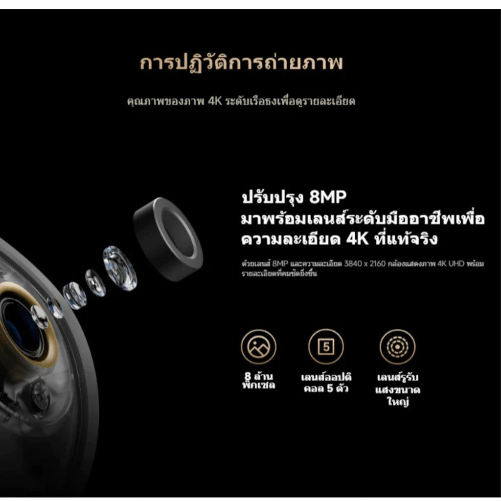 XIAOMI SMART CAMERA C700 กล้องวงจรปิด ภาพ 4K Ultra-HD ความละเอียดชัดพิเศษ 8MP ชิป AI เรือธง กล้องหมุนได้ 360 ํ