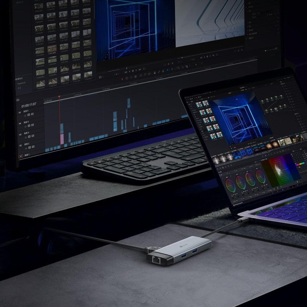 TP-LINK UH9120C ฮับยูเอสบี USB Type-C 9 in 1 Hub พอร์ตเดียวรองรับการใช้งานได้ 9 พอร์ต ต่อจอเสริมผ่านพอร์ต HDMI ระดับ 4K