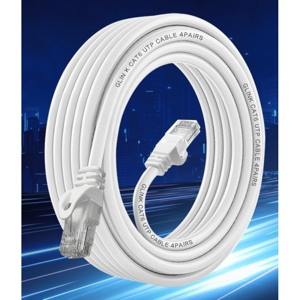 GLINK LAN CABLE GLINK-06 สีขาว CAT6 สายแลน ความยาว 25/30/40/50 เมตร