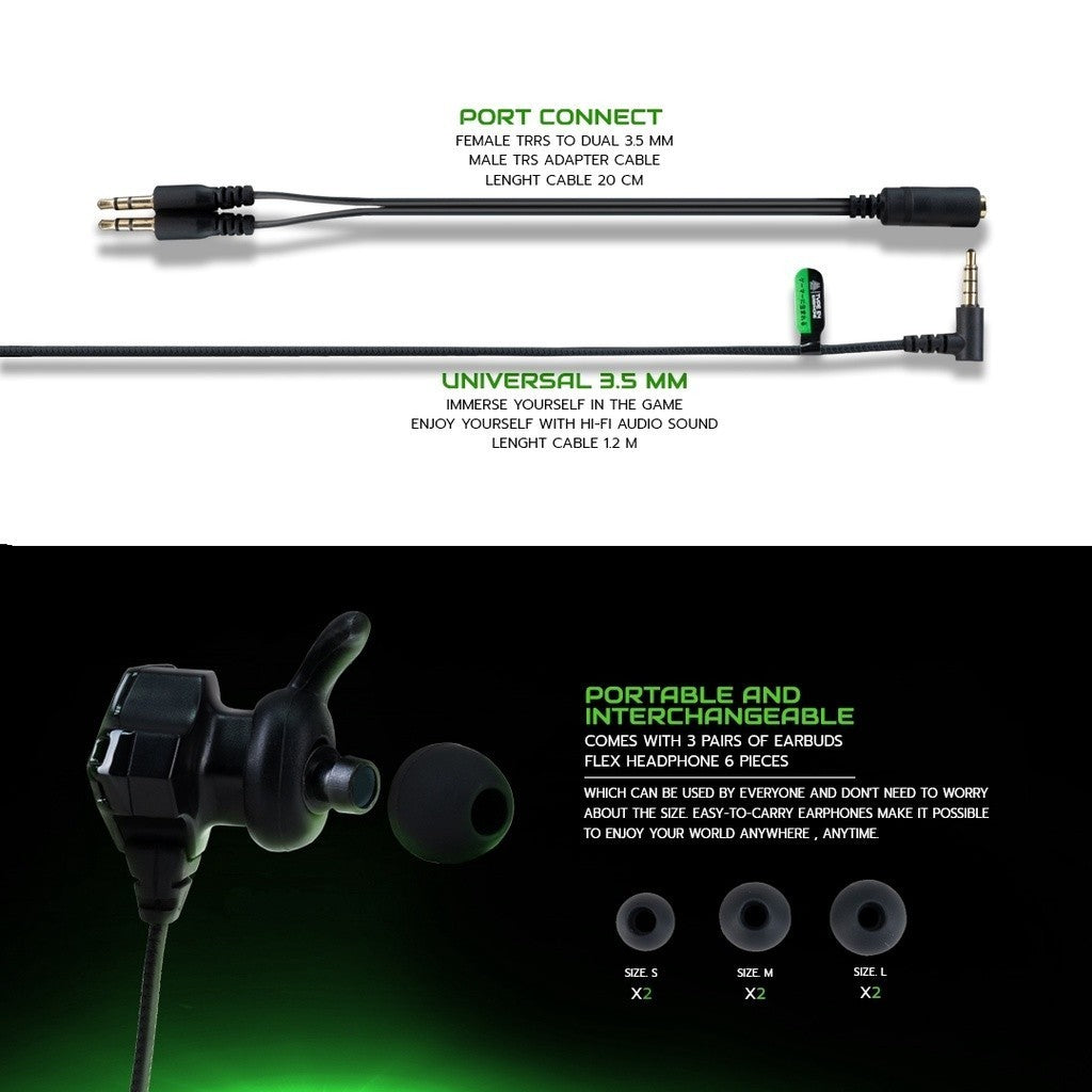 EGA TYPE E4 IN EAR EARPHONE GAMING หูฟังอินเอียร์ หูฟังเกมมิ่ง