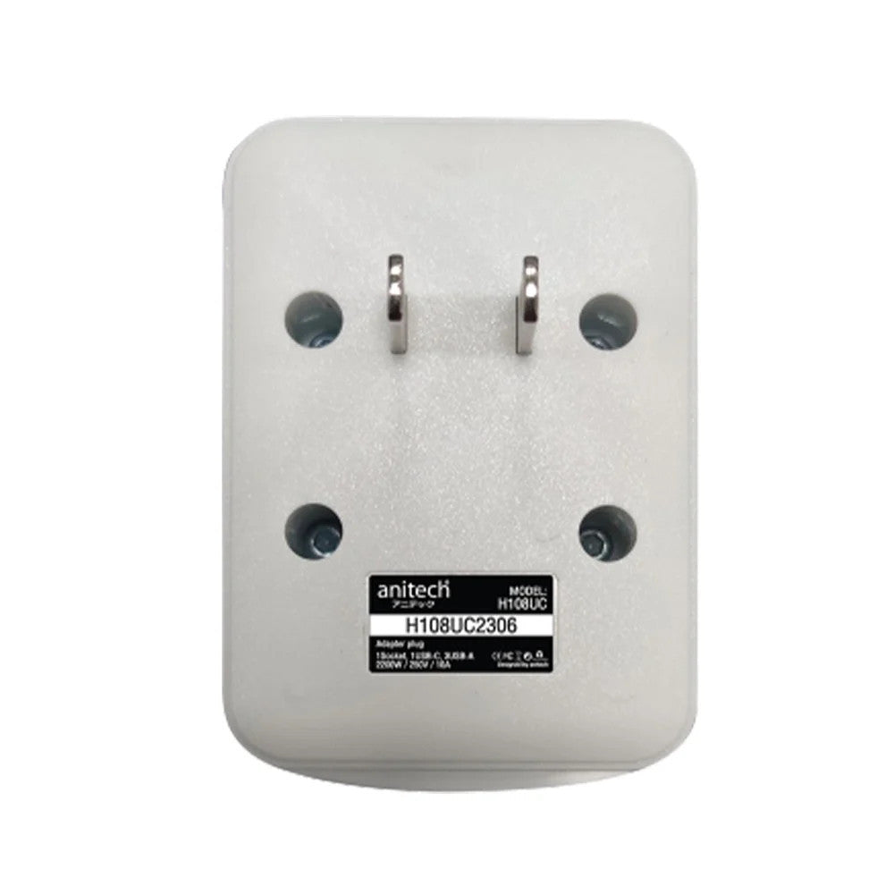 ANITECH H108UC Universal travel adapter 1ช่อง 3USB A + 1Type C