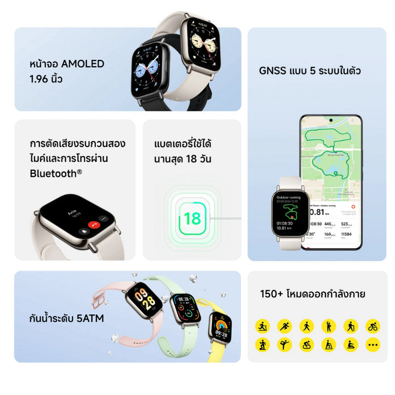 Xiaomi Redmi Watch 5 Lite สมาร์ทวอทช์ นาฬิกาอัจฉริยะ รองรับการระบุตำแหน่งผ่านดาวเทียม รับประกัน 1 ปี