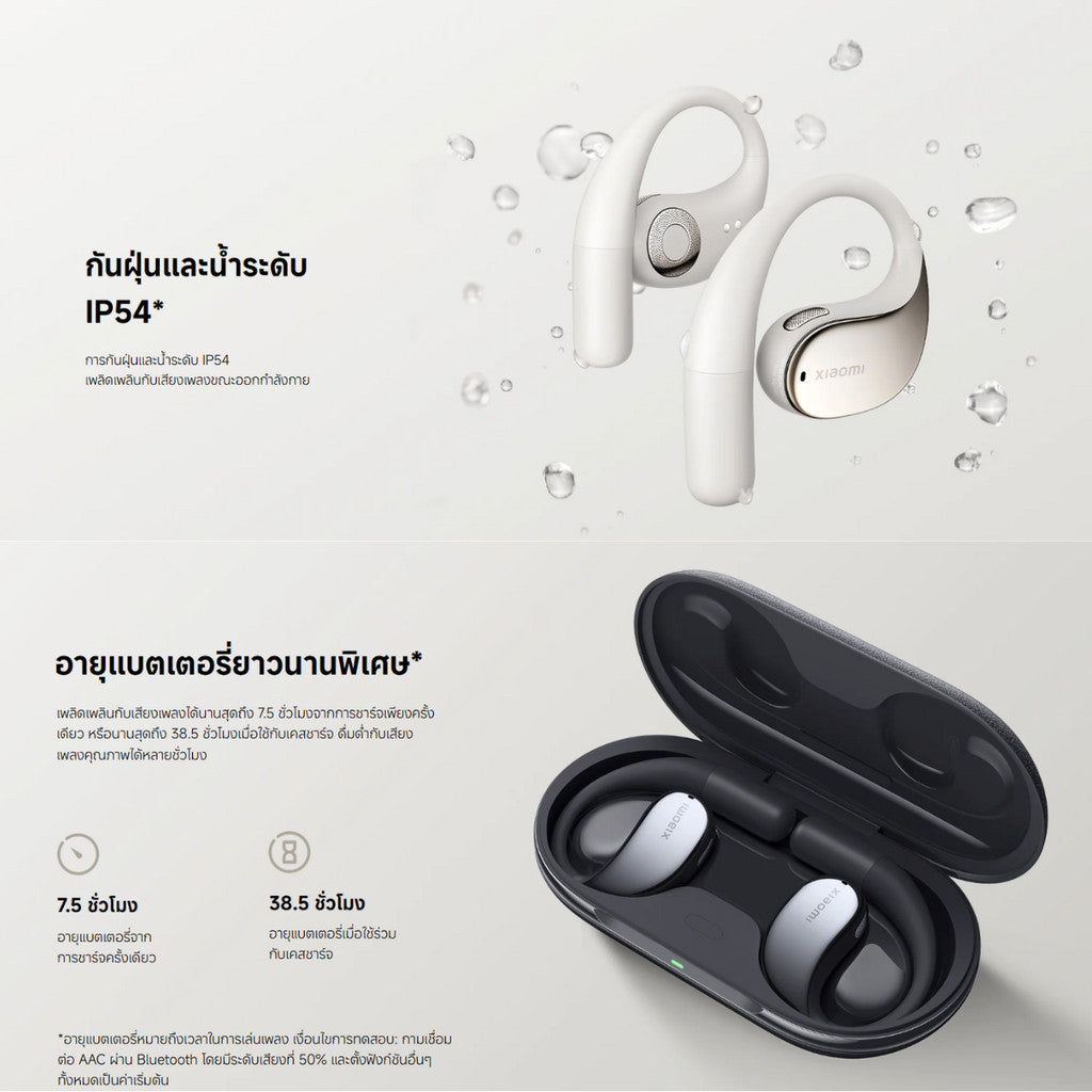 XIAOMI OPENWEAR STEREO หูฟังบลูทูธ คุณภาพเสียงระดับ Hi-Res ไมโครโฟนคู่ ตัดเสียงรบกวนด้วย AI แน่นกระชับสบายหู