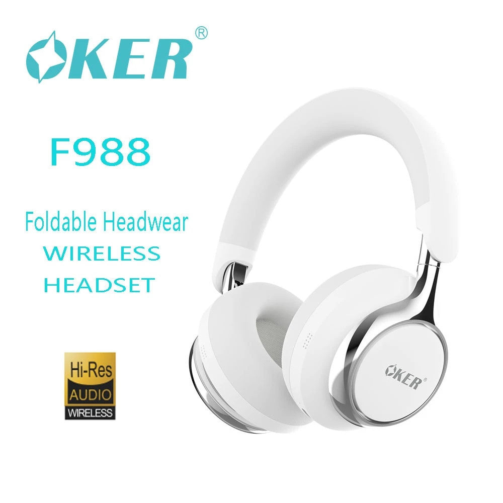 OKER F988 Bluetooth 5.4 Wireless Headset หูฟังบลูทูธ สีขาว/ดำ