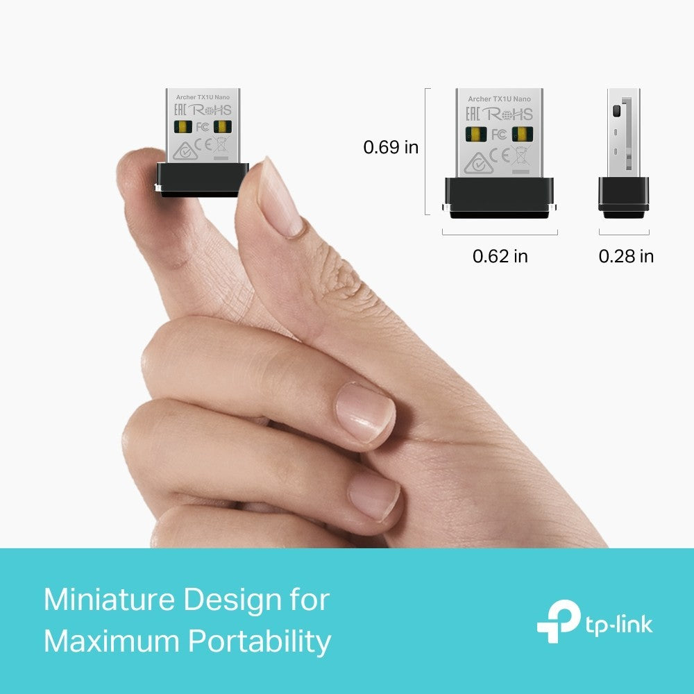 TP-Link Archer TX1U Nano AX300 Nano Wi-Fi 6 Wireless USB Adapter รับประกัน LT