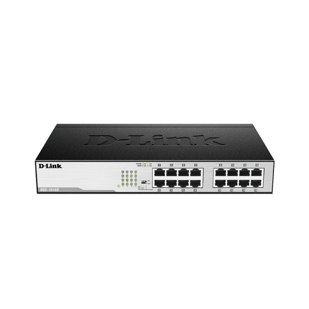 D-LINK DGS-1016C 16-PORT UNMANAGED GIGABIT SWITCH METAL RACKMOUNT