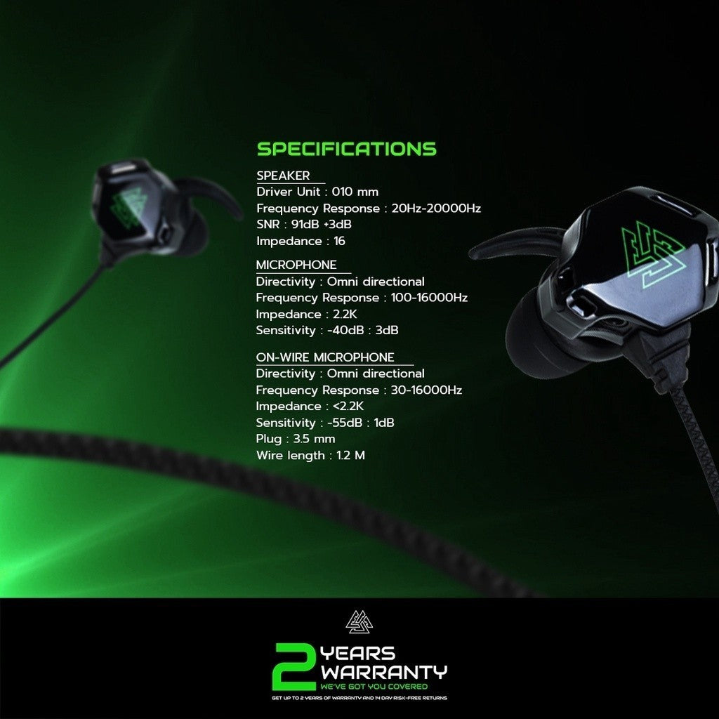 EGA TYPE E4 IN EAR EARPHONE GAMING หูฟังอินเอียร์ หูฟังเกมมิ่ง