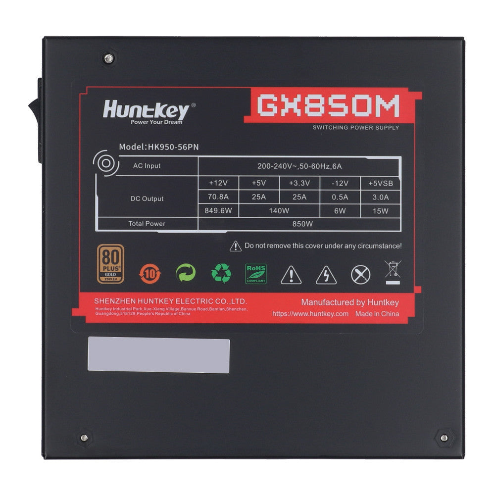 HUNTKEY PSU (อุปกรณ์จ่ายไฟ) GX750M/GX850M 80+ Gold ATX รับประกัน 5 ปี
