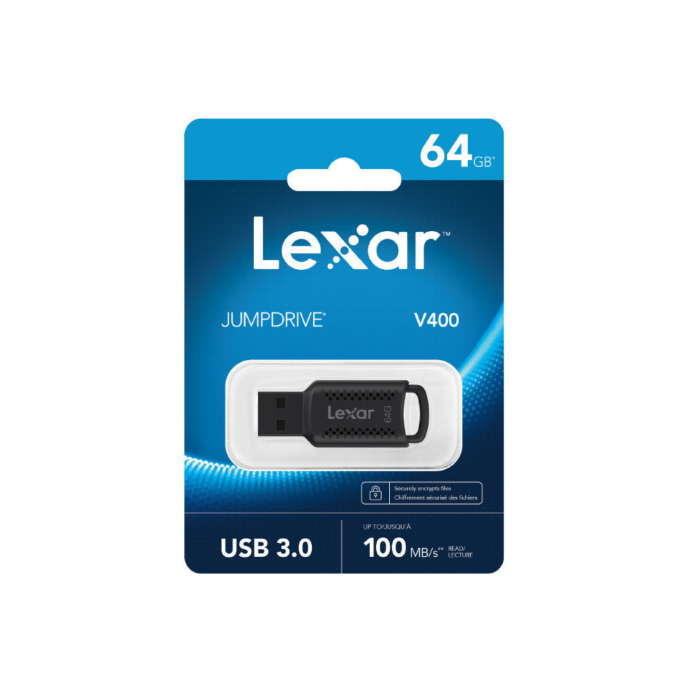 Lexar V400 32-64GB USB 3.0 Flash Drive (แฟลชไดรฟ์) Plug-and-Play รับประกัน 5 ปี