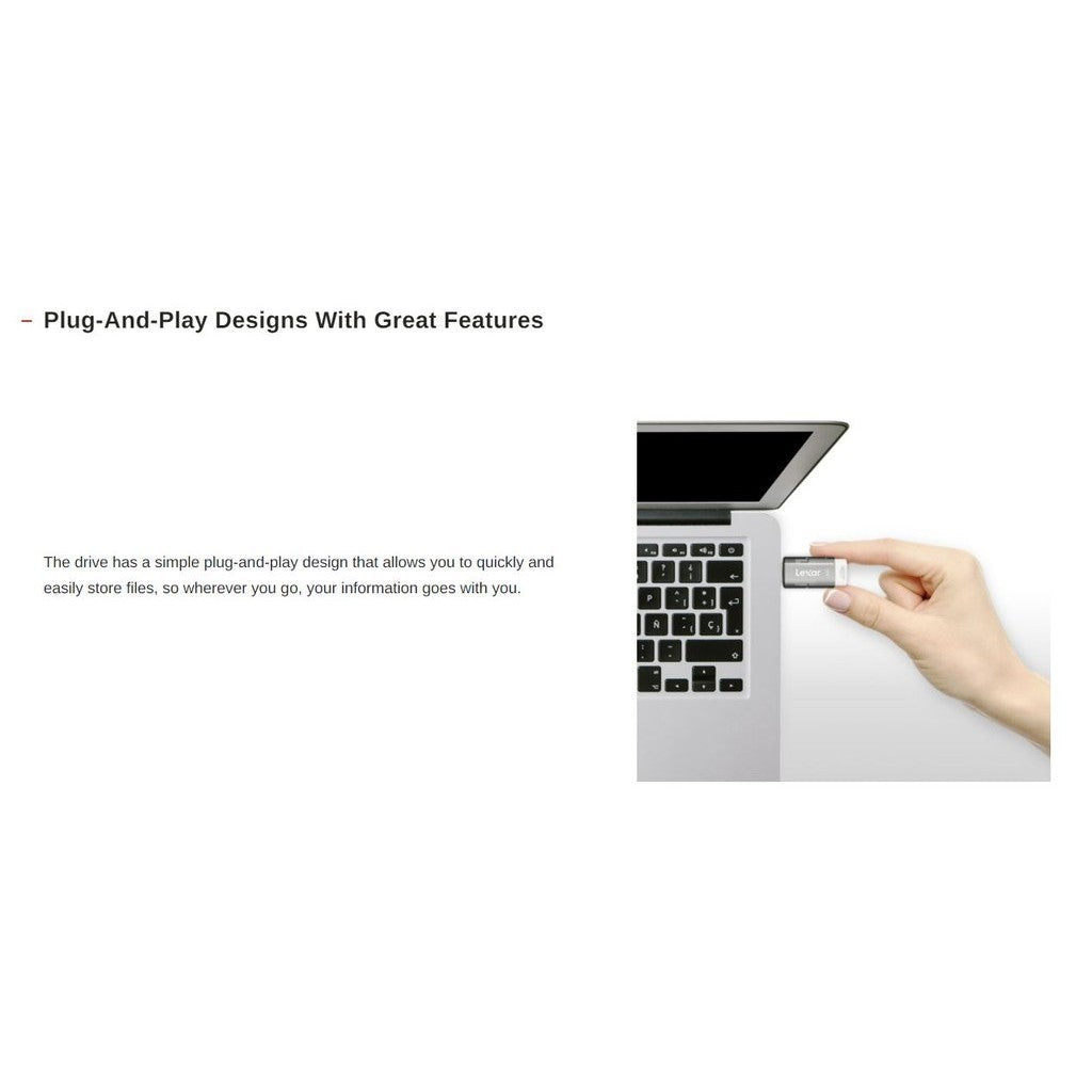 LEXAR S60 USB 2.0 Flash Drive (แฟลชไดรฟ์) Plug and Play รับประกัน 2 ปี