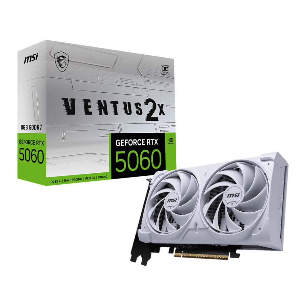 VGA การ์ดจอ MSI RTX 5060 8G VENTUS 2X OC Black/White รับประกัน 3 ปี