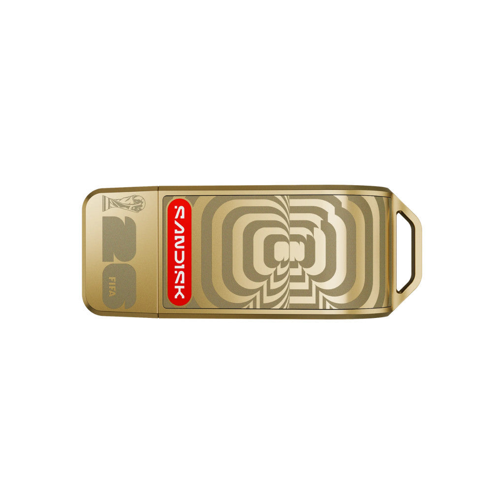 SANDISK FLASH DRIVE (แฟลชไดร์ฟ) FIFA World Cup 2026 128GB USB 3.2 Gen 1 Gold Edition Warranty 5 Y.