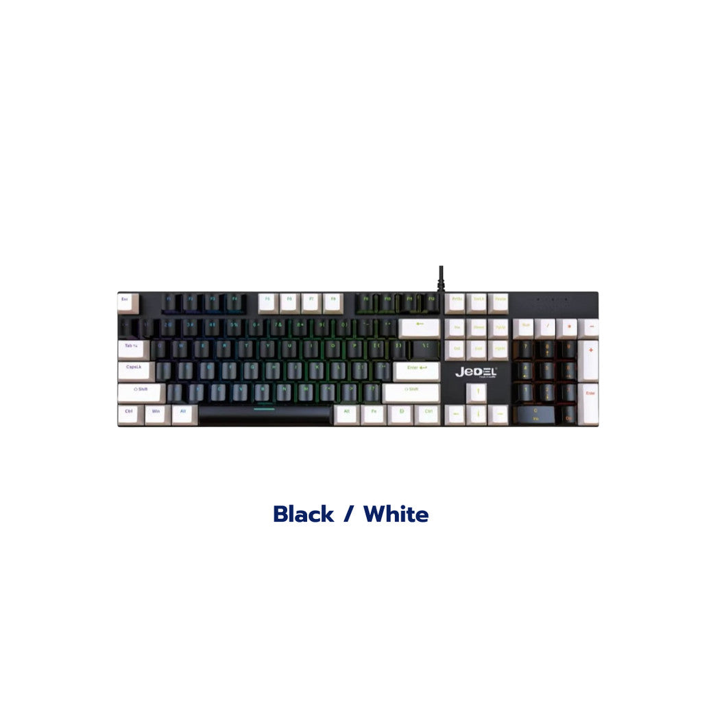 JEDEL KL95D คีย์บอร์ดเกมมิ่ง(มีสาย) Mechanical Blue Switch 104Key Mini RGB ประกัน 1ปี ส่งฟรี