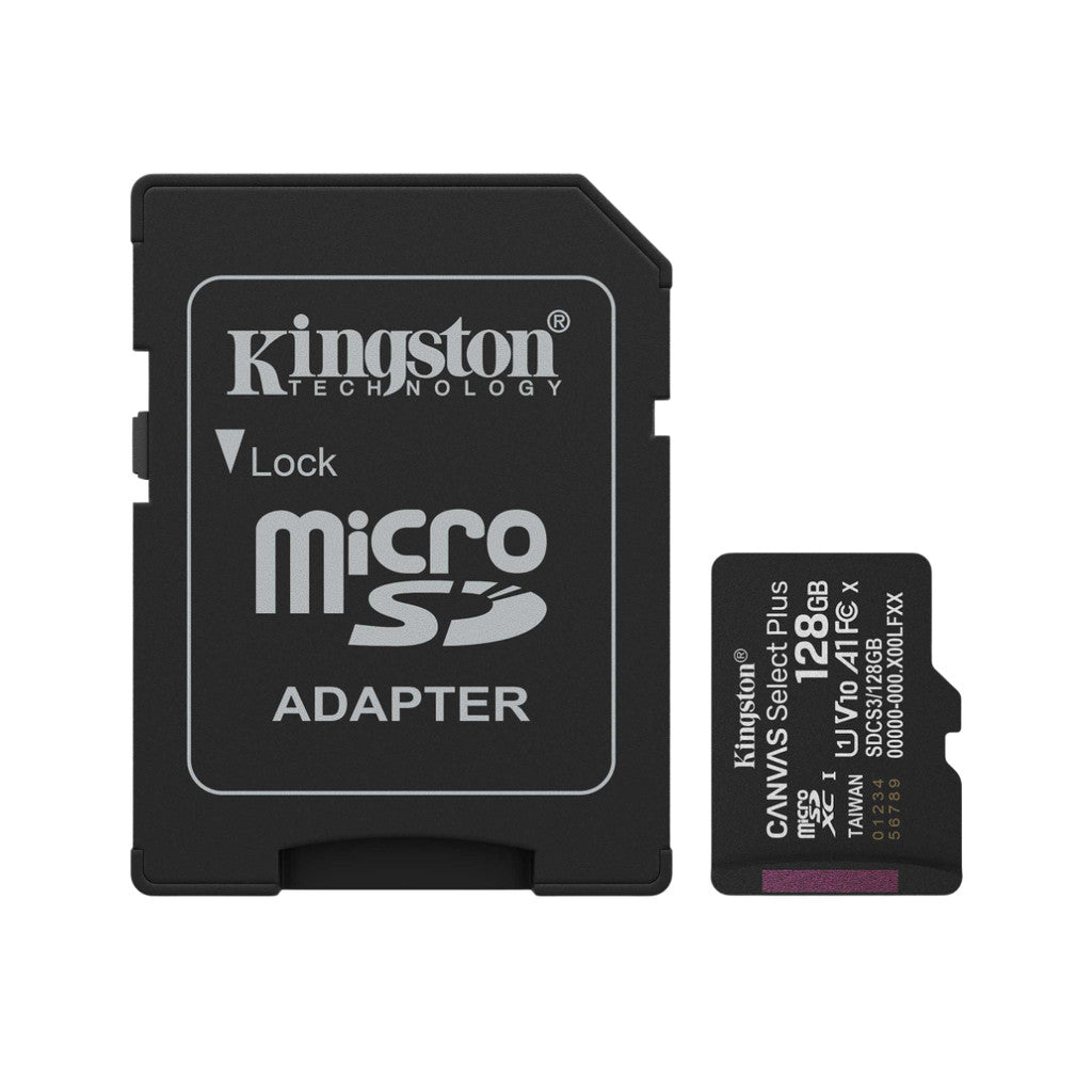 KINGSTON  MICRO SD CARD SDCS3 128GB SPEED READ 1500MB WRITE 150MB