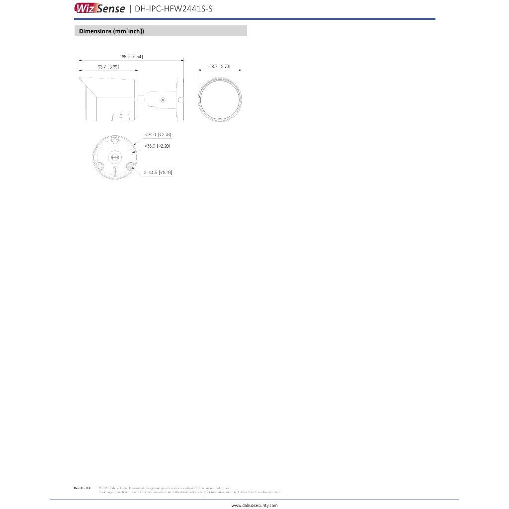 DAHUA DH-IPC-HFW2441S-S กล้องวงจรปิดระบบIP 4MP มีไมค์ในตัว POE IR Fixed-focal Bullet WizSenseNetwork