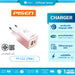 PISEN TP-C52 (PINK) Type C และ USB A Fast Charger GaN30W Fast Charger Dual Ports รับประกัน 1 ปี
