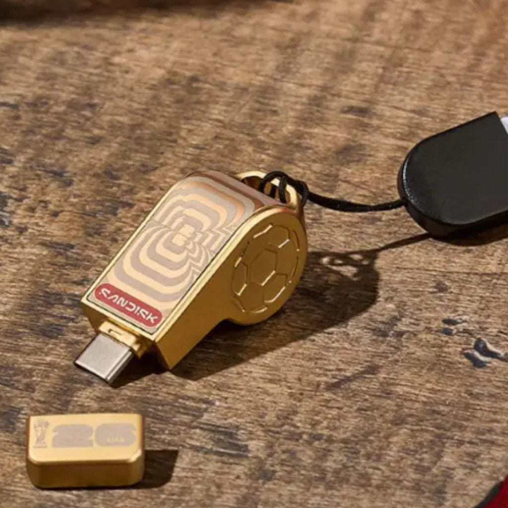 SANDISK FLASH DRIVE (แฟลชไดร์ฟ) FIFA World Cup 2026 128GB USB 3.2 Gen 1 Gold Edition Warranty 5 Y.