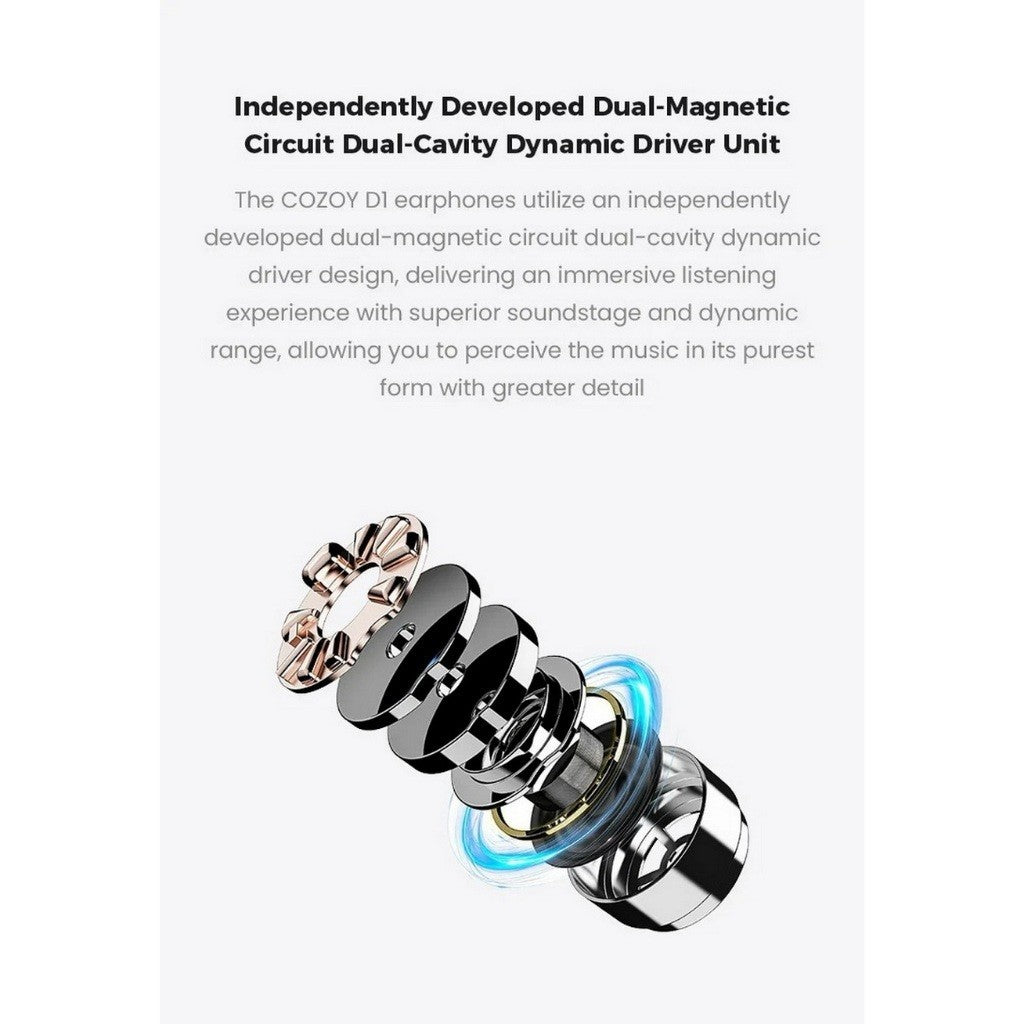 Cozoy D1 หูฟัง IEMs  ไดรเวอร์ Dynamic หูฟังเกมมิ่ง รับประกัน 1 ปี