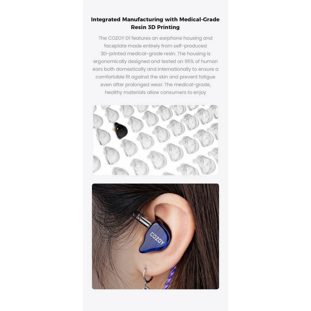 Cozoy D1 หูฟัง IEMs  ไดรเวอร์ Dynamic หูฟังเกมมิ่ง รับประกัน 1 ปี
