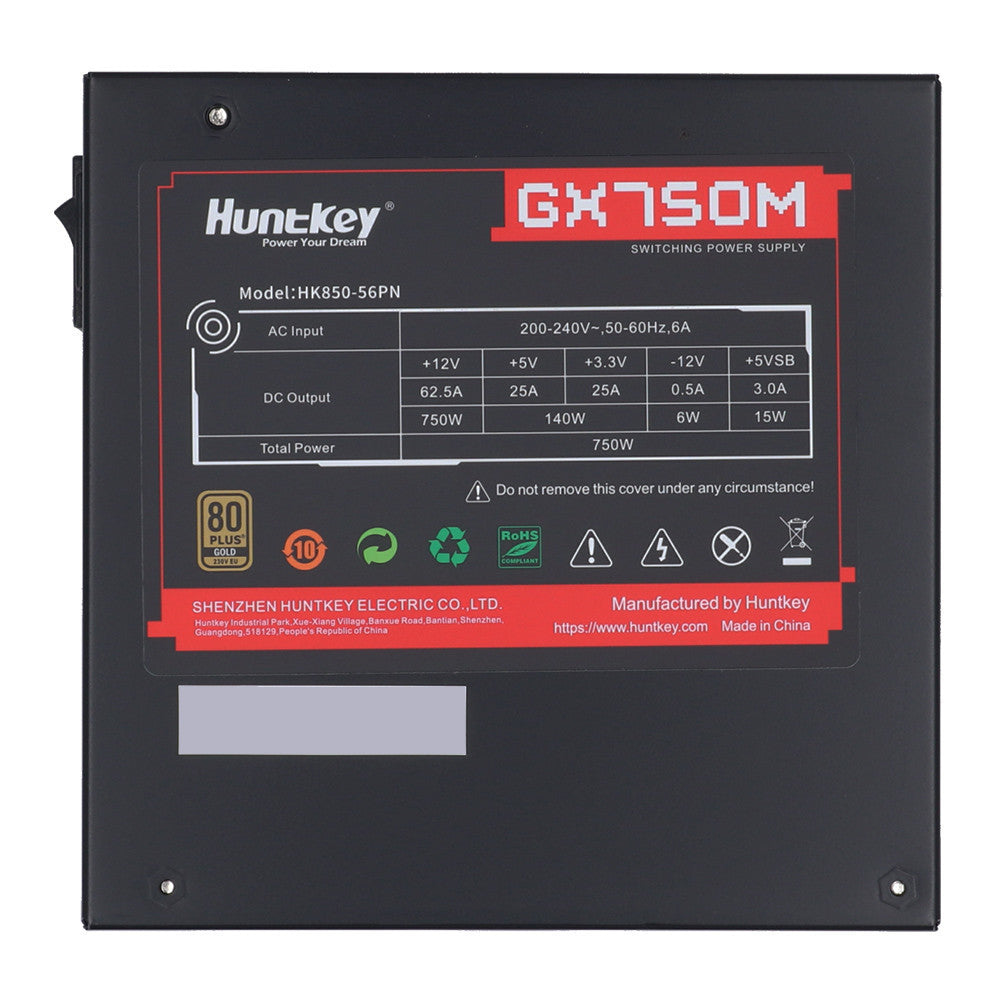 HUNTKEY PSU (อุปกรณ์จ่ายไฟ) GX750M/GX850M 80+ Gold ATX รับประกัน 5 ปี