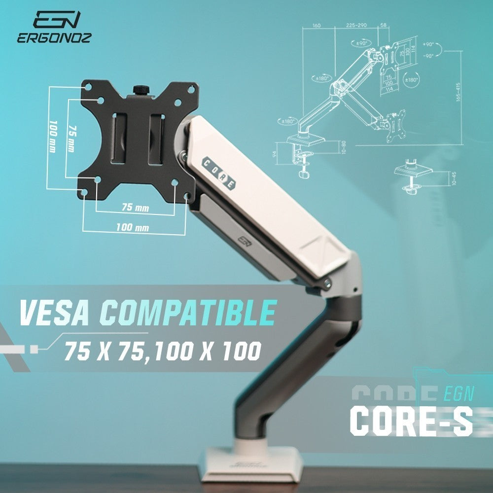 ERGONOZ Monitor Arm แขนจับจอ รุ่น EGN-CORE-S/CORE-D สำหรับจอ 17-32