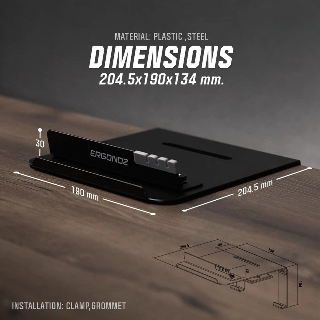 Ergonoz Monitor Arm Reinforcement Plate V.2 อุปกรณ์เสริมสำหรับป้องกันโต๊ะเป็นรอย รับประกัน 6 เดือน