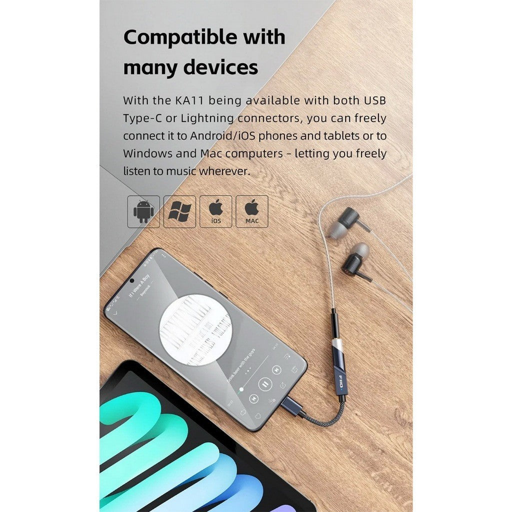 FiiO JadeAudio KA11 ตัวถอดรหัสและขยายสัญญาณเสียง ชิป DAC CS43131 รับประกัน 1 ปี